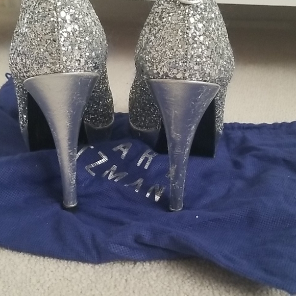 Stuart weitzman glitter peep toe - Picture 5 of 7